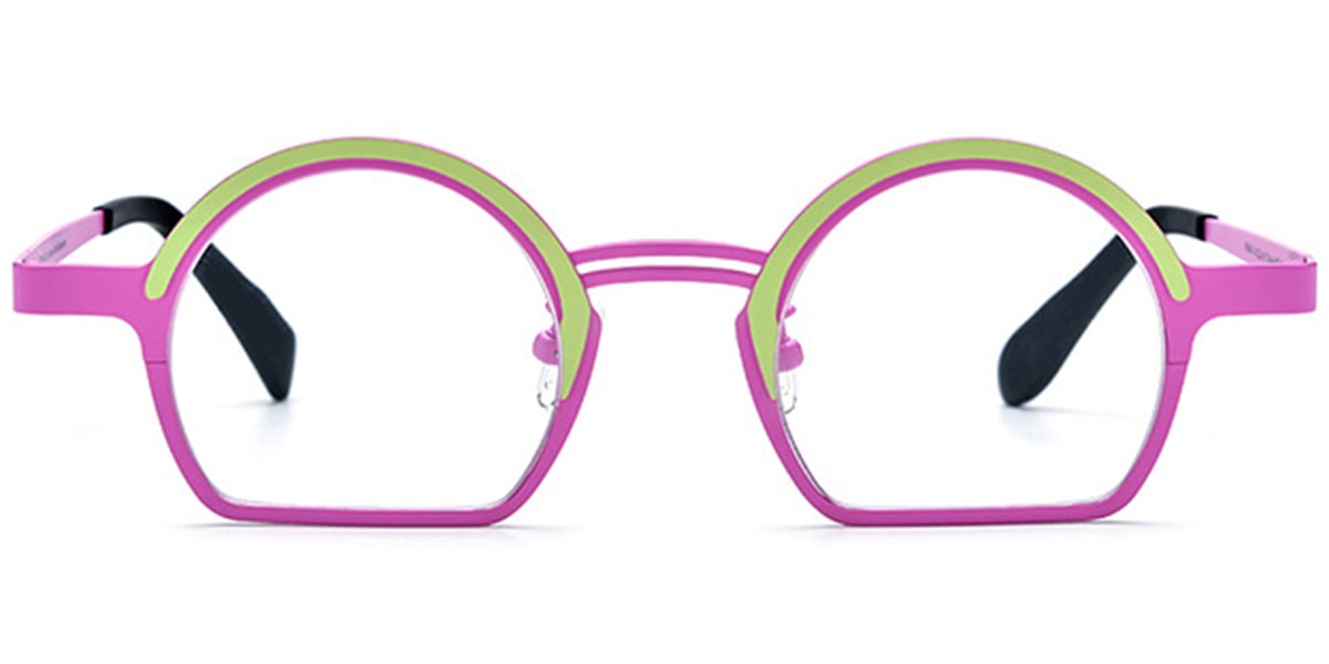 Titanium Geometric Reading Glasses pattern-pink