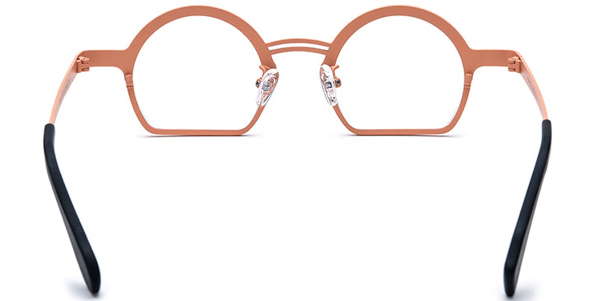 Titanium Geometric Reading Glasses pattern-brown