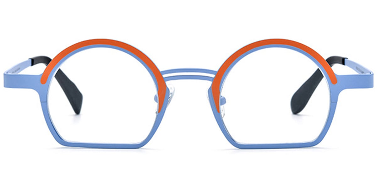 Titanium Geometric Reading Glasses pattern-blue