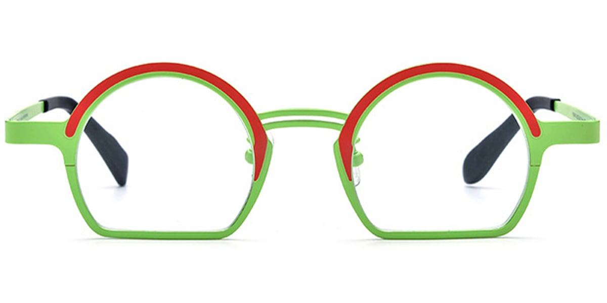 Titanium Geometric Reading Glasses pattern-green