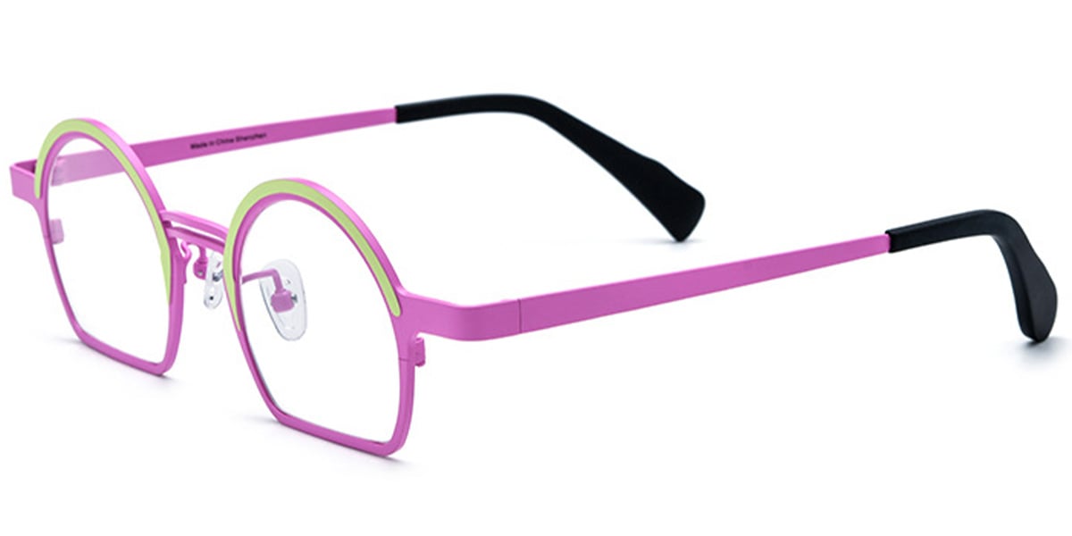 Titanium Geometric Reading Glasses pattern-pink