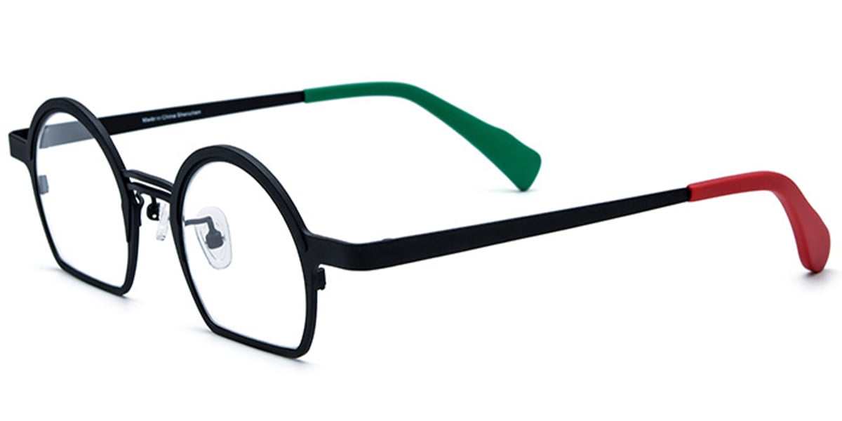 Titanium Geometric Reading Glasses black