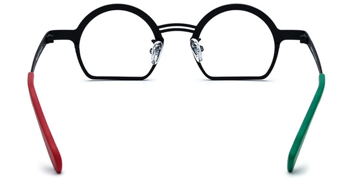 Titanium Geometric Reading Glasses pattern-black