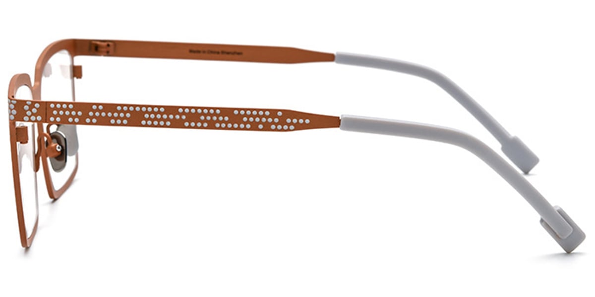 Titanium Rectangle Reading Glasses pattern-orange