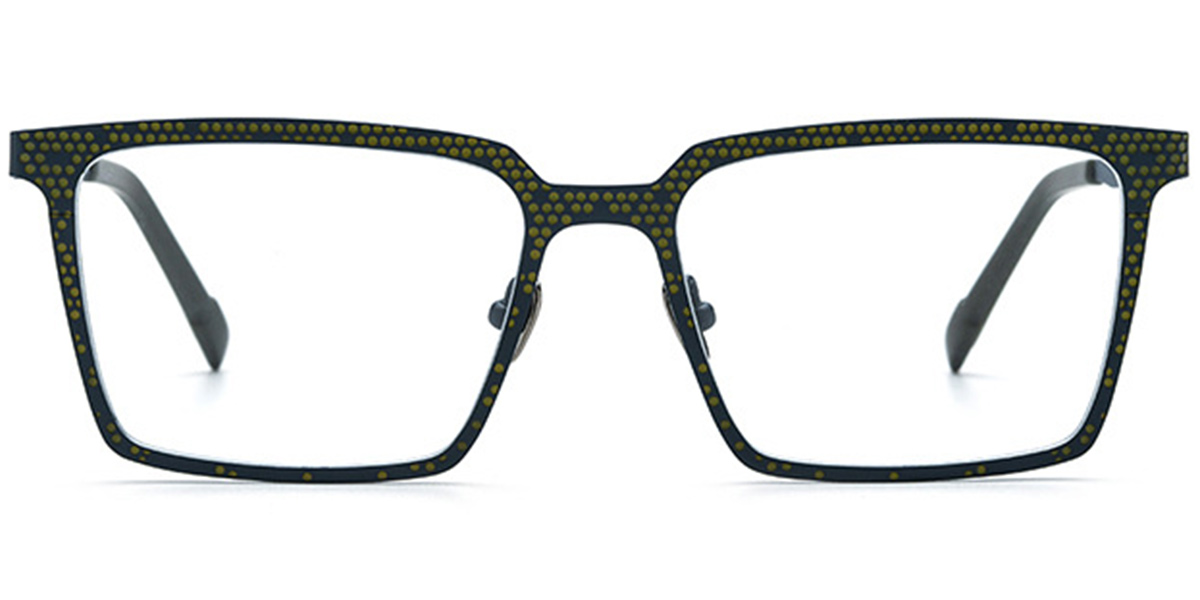 Titanium Rectangle Reading Glasses pattern-green