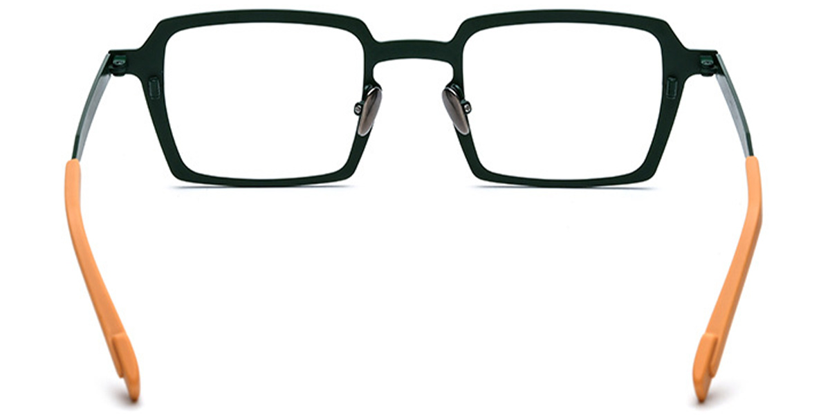 Titanium Square Reading Glasses pattern-green