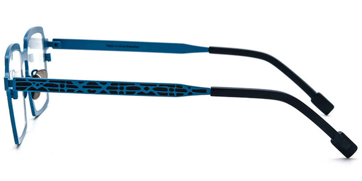 Titanium Square Reading Glasses pattern-blue