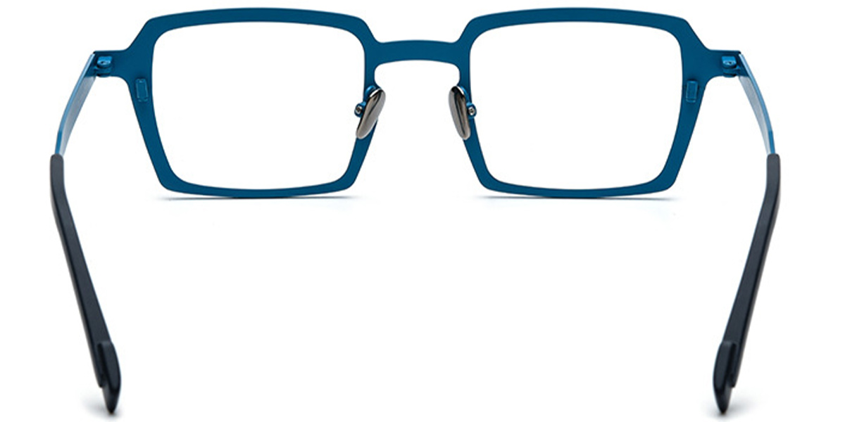 Titanium Square Reading Glasses pattern-blue