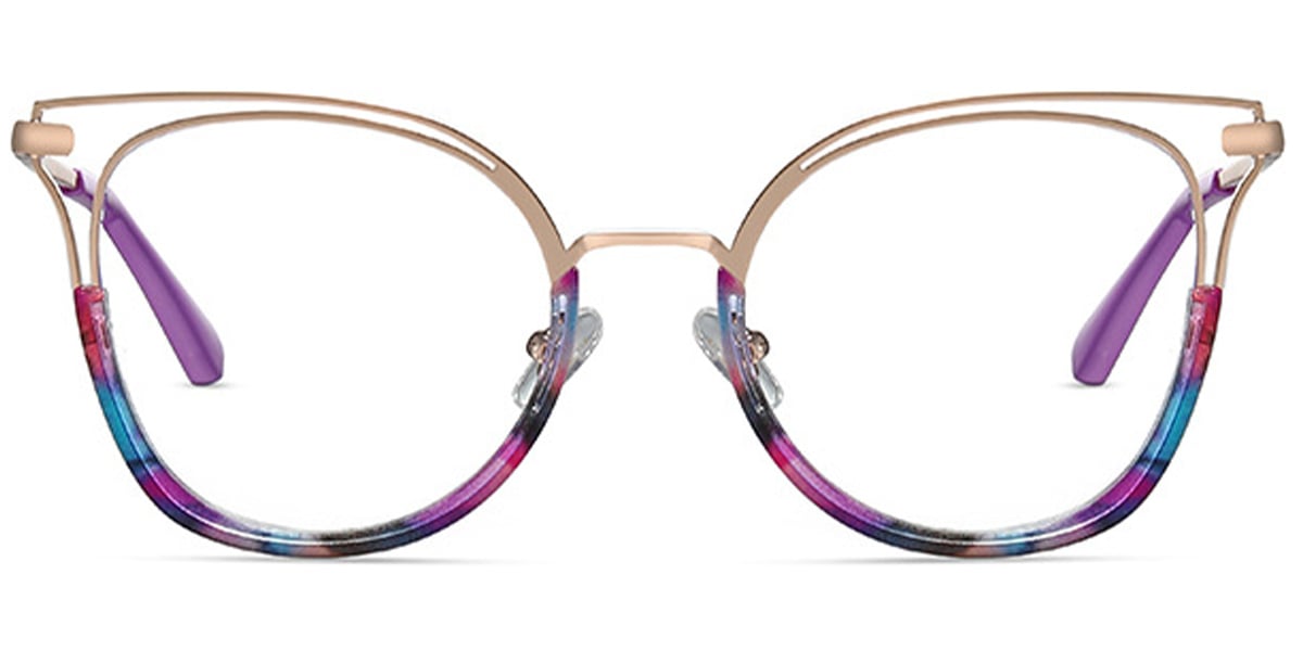 Cat Eye Reading Glasses pattern-purple