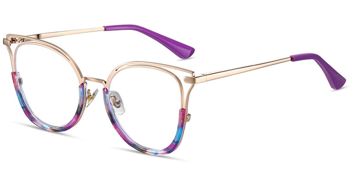 Cat Eye Reading Glasses pattern-purple