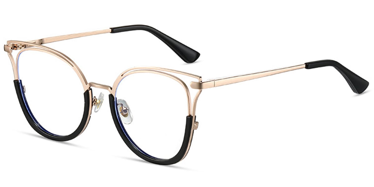 Cat Eye Reading Glasses black-gold