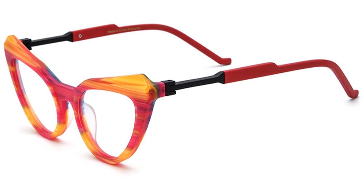 Acetate Cat Eye Reading Glasses pattern-yellow