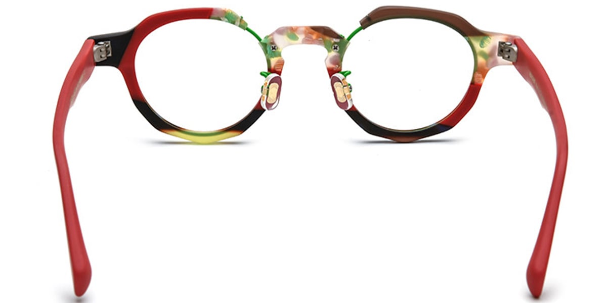 Acetate Round Reading Glasses pattern-red