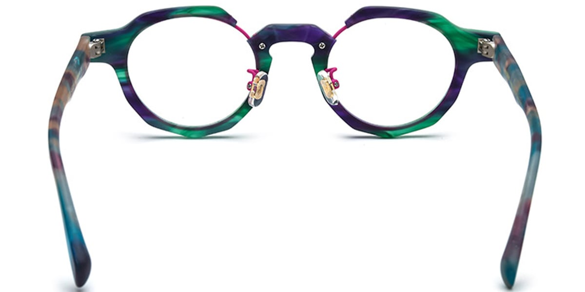 Acetate Round Reading Glasses pattern-green