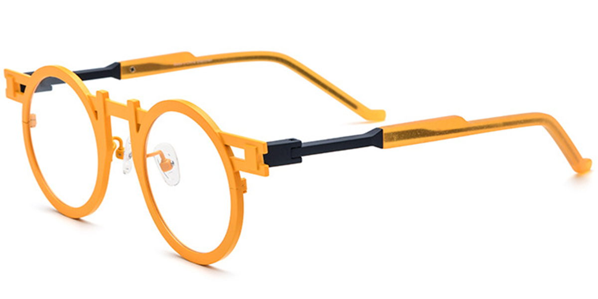 Titanium Round Reading Glasses orange