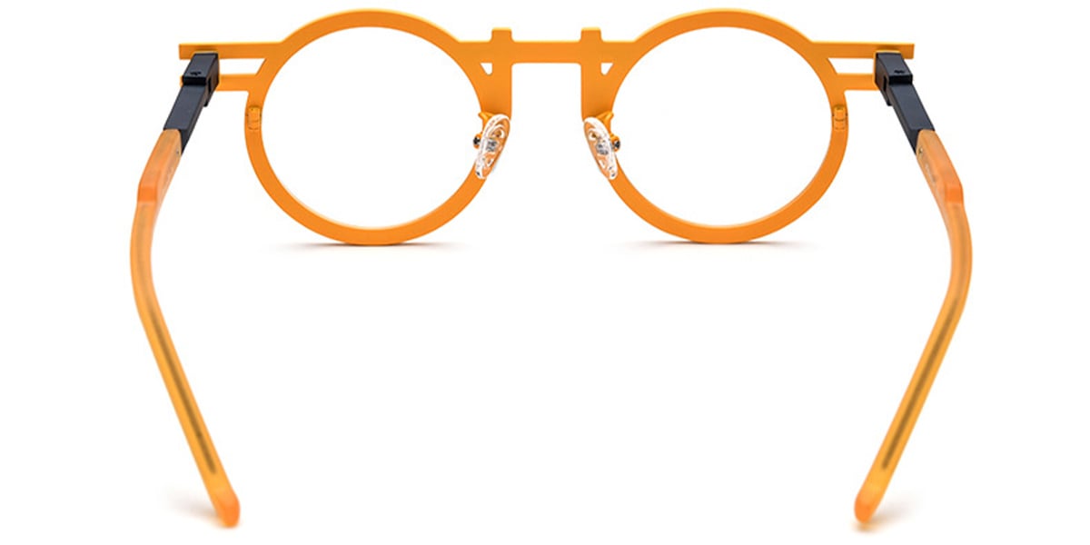 Titanium Round Reading Glasses orange