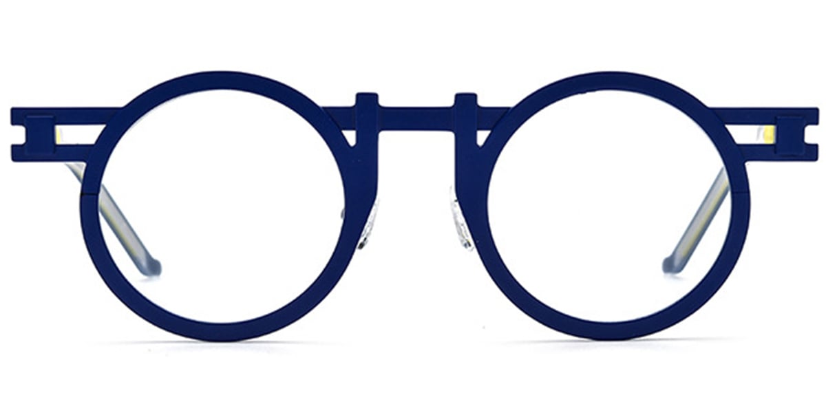 Titanium Round Reading Glasses blue