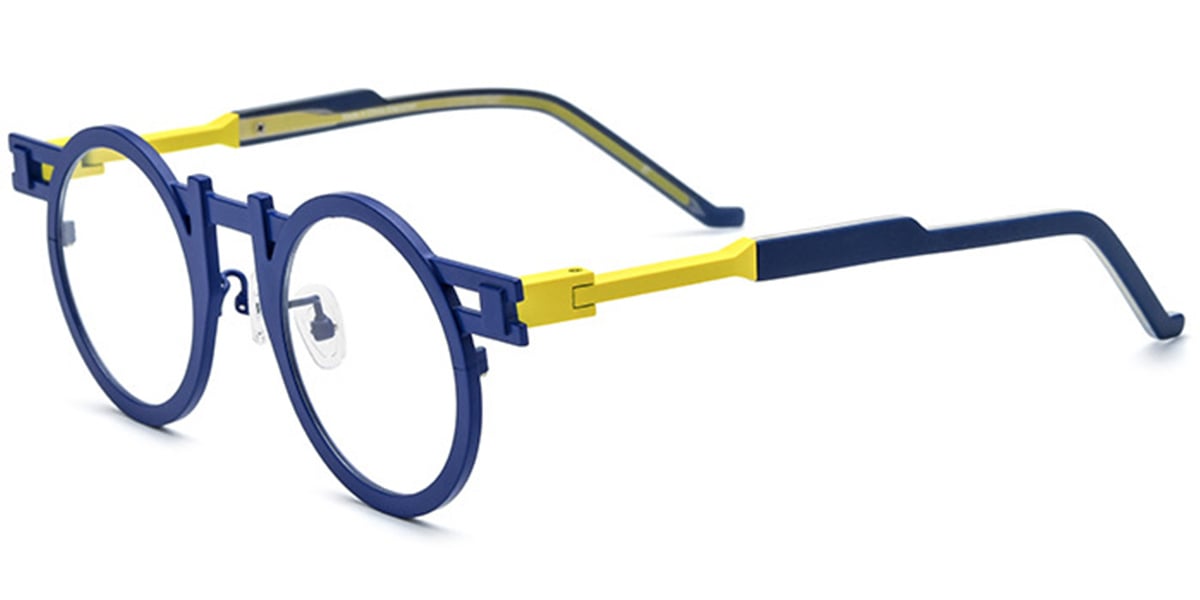 Titanium Round Reading Glasses blue