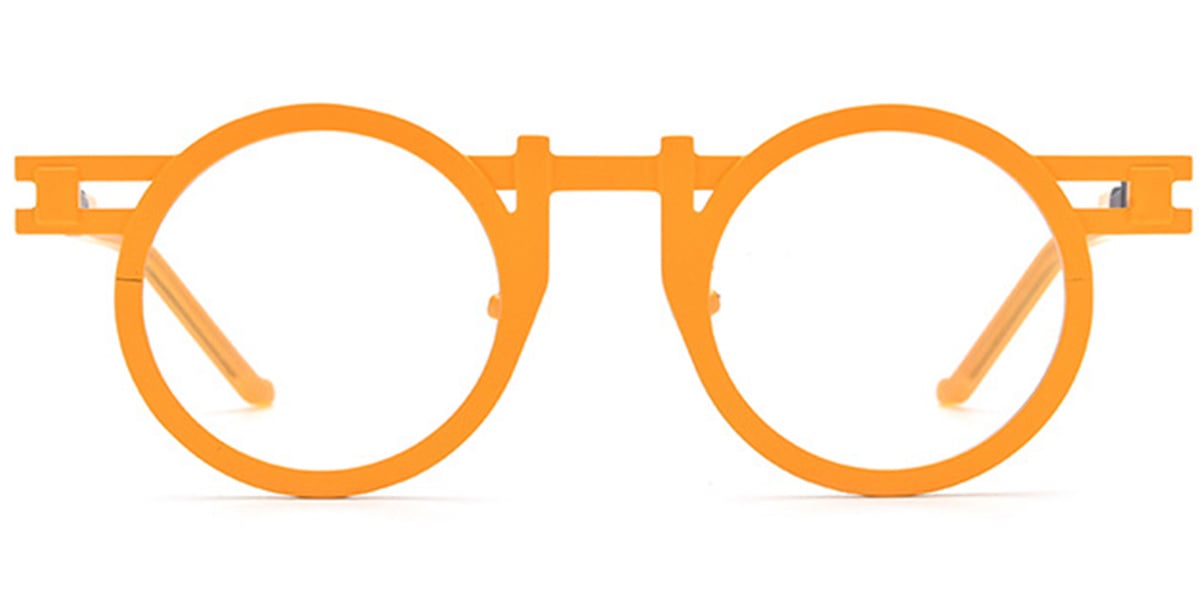 Titanium Round Reading Glasses orange