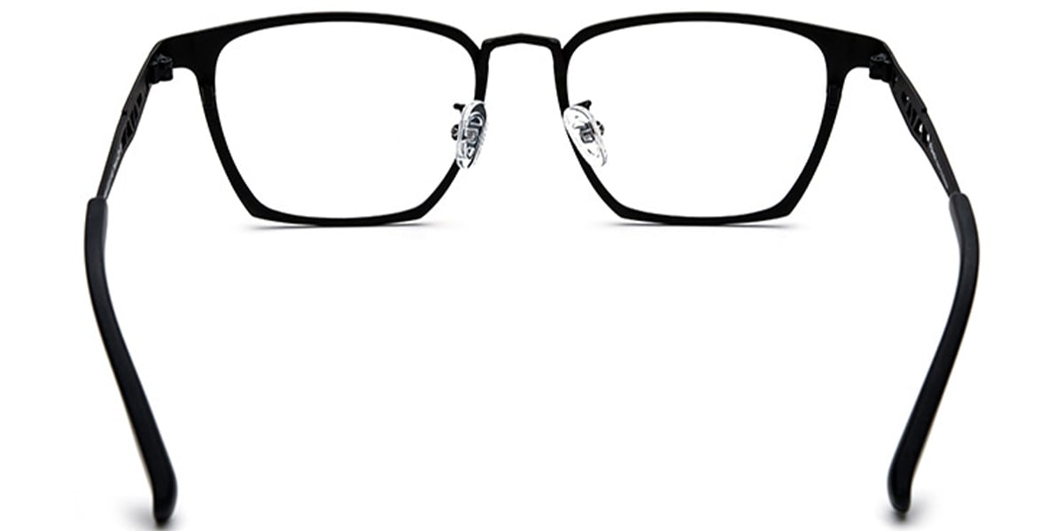 Titanium Rectangle Reading Glasses black