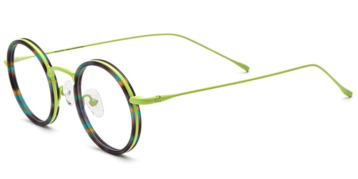 Acetate Round Reading Glasses pattern-green