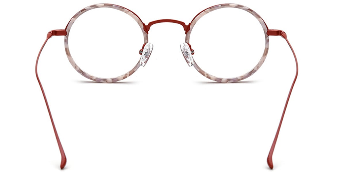 Acetate Round Reading Glasses pattern-red