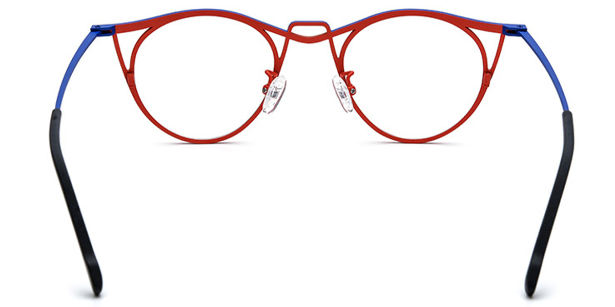 Titanium Cat Eye Reading Glasses pattern-red