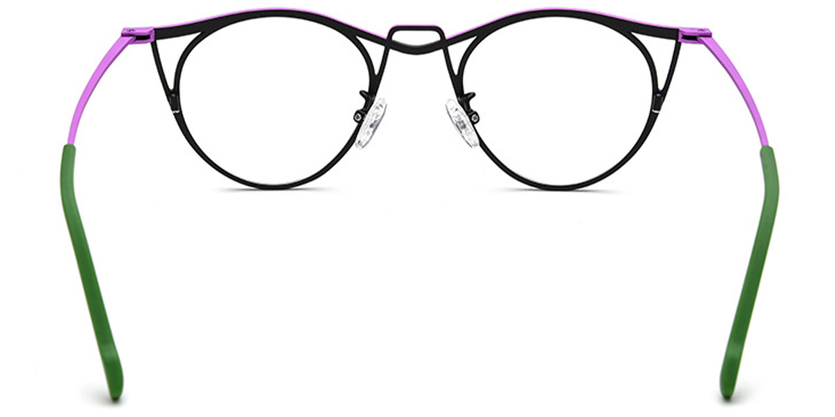 Titanium Cat Eye Reading Glasses pattern-black