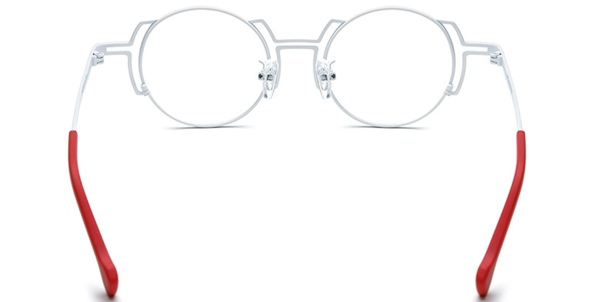 Titanium Round Reading Glasses pattern-white