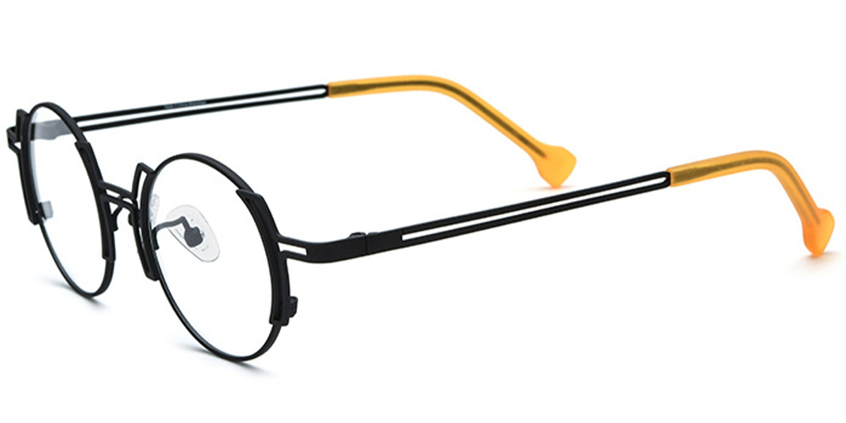 Titanium Round Reading Glasses black