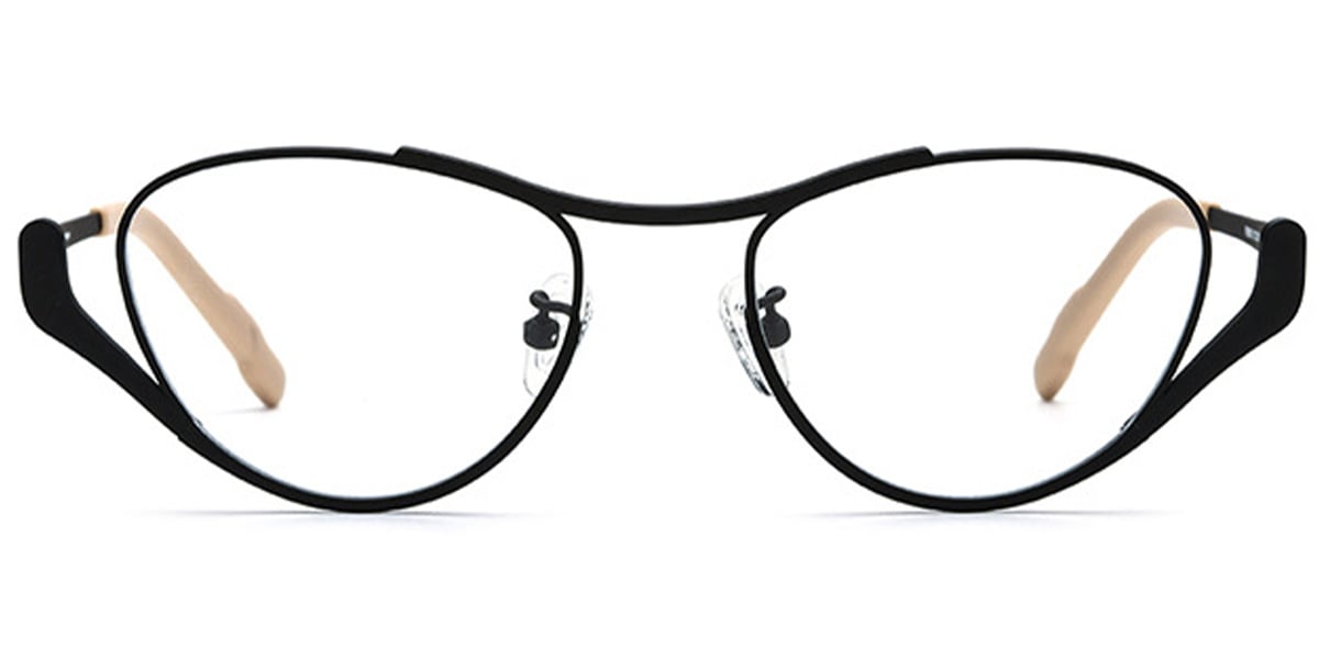 Titanium Cat Eye Geometric Reading Glasses black