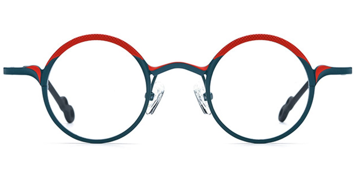 Titanium Round Reading Glasses pattern-red