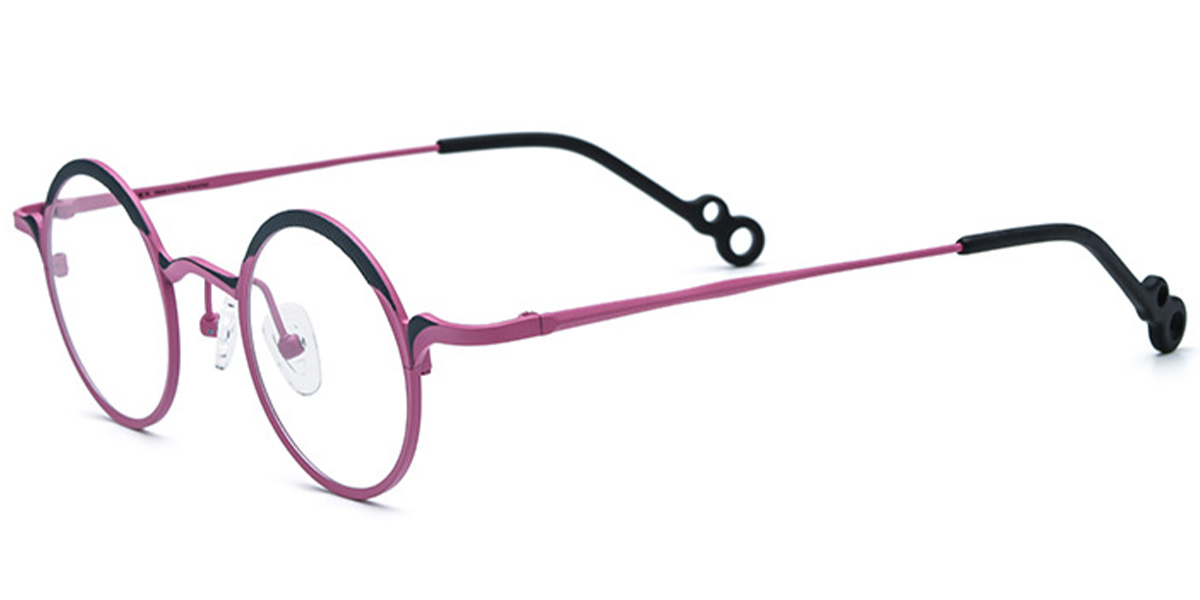 Titanium Round Reading Glasses pattern-black