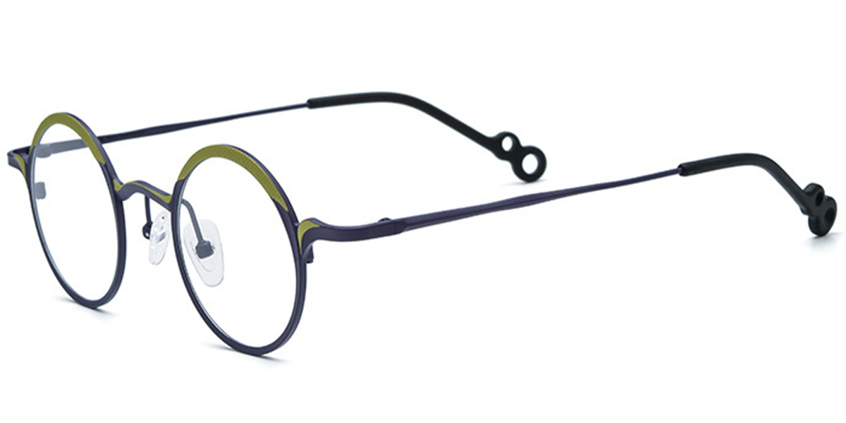 Titanium Round Reading Glasses pattern-green