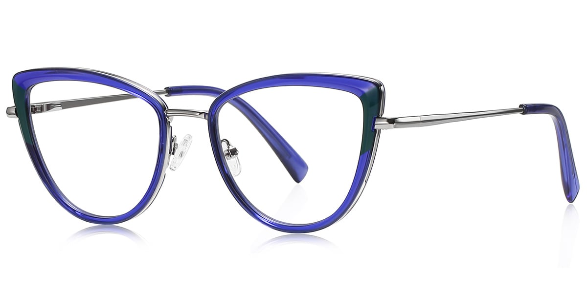 Cat Eye Reading Glasses pattern-blue