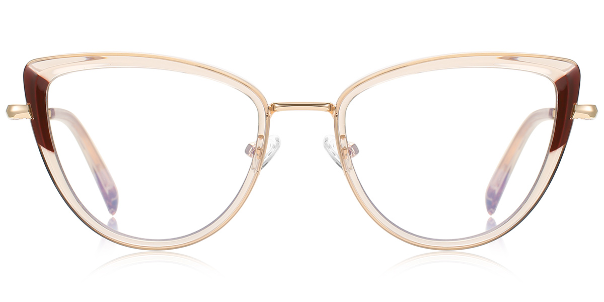 Cat Eye Reading Glasses pattern-brown