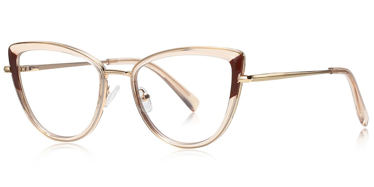 Cat Eye Reading Glasses pattern-brown