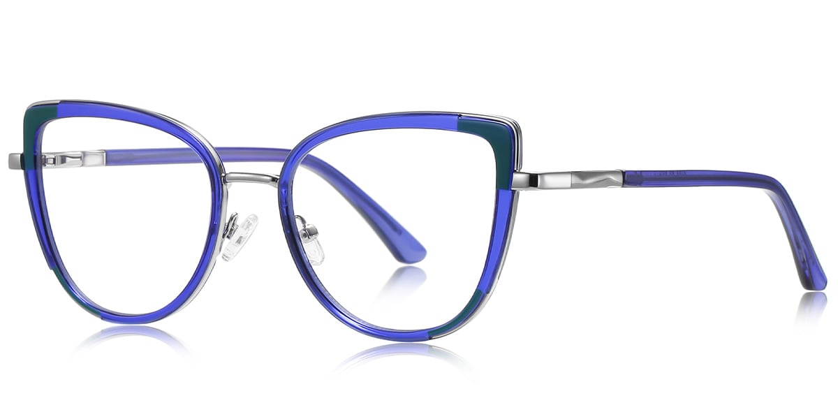 Cat Eye Reading Glasses pattern-blue