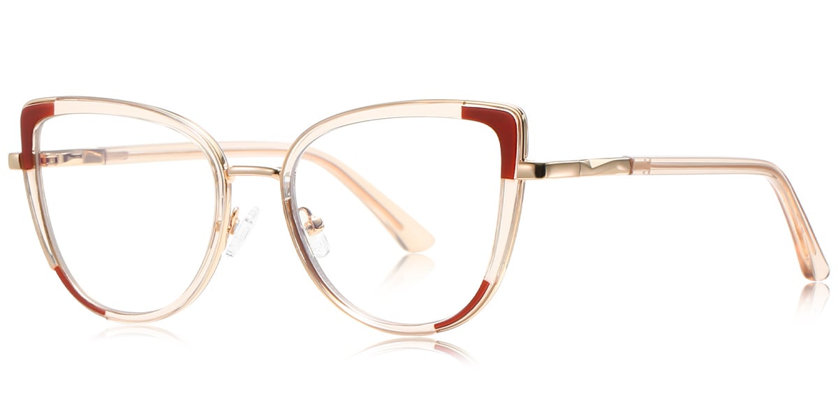 Cat Eye Reading Glasses pattern-brown