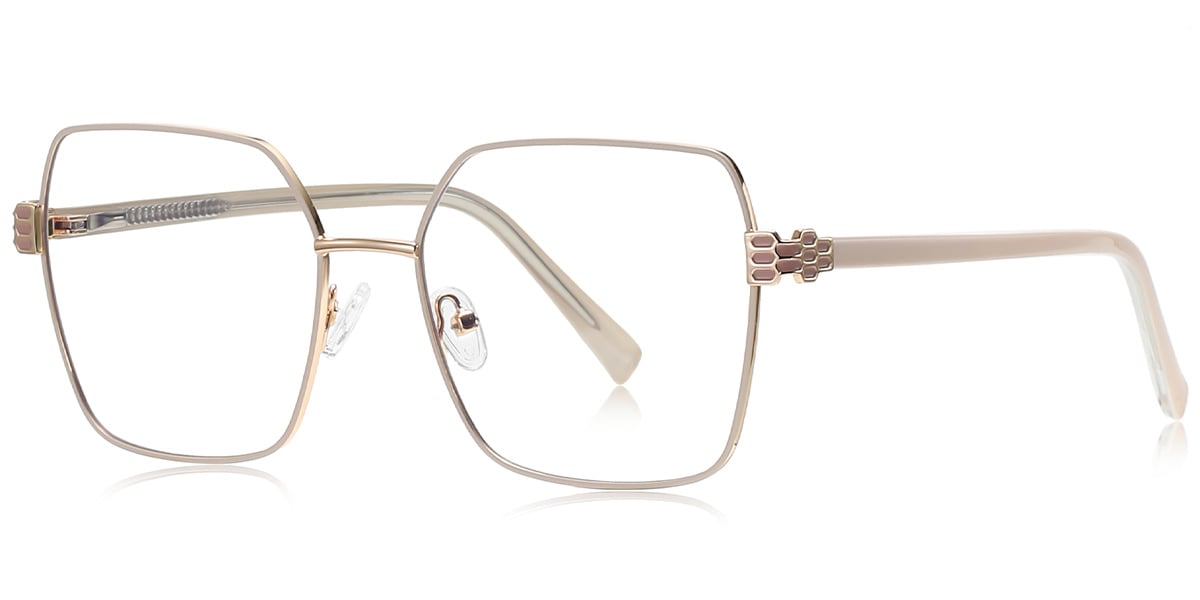 Square Reading Glasses beige