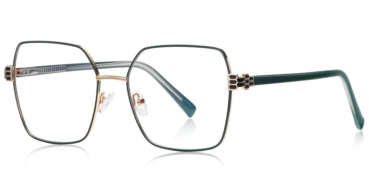 Square Reading Glasses green