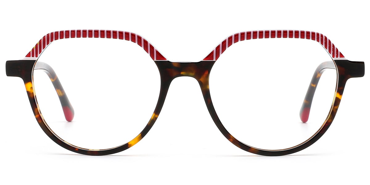 Acetate Geometric Reading Glasses pattern-tortoiseshell