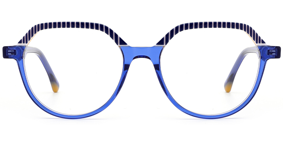 Acetate Geometric Reading Glasses pattern-blue