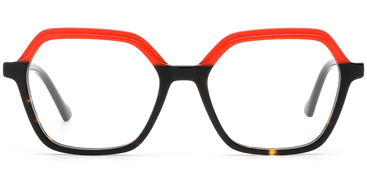 Acetate Square Reading Glasses pattern-red