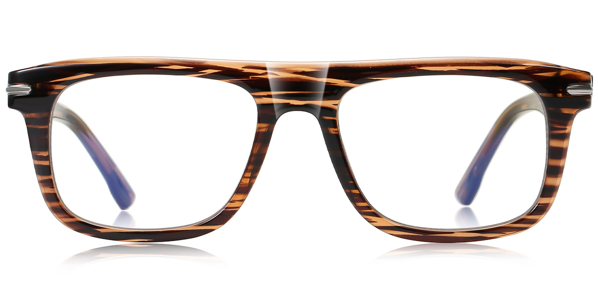 Square Reading Glasses pattern-brown