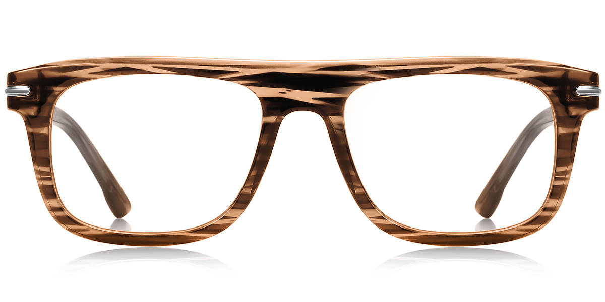 Rectangle Reading Glasses pattern-brown