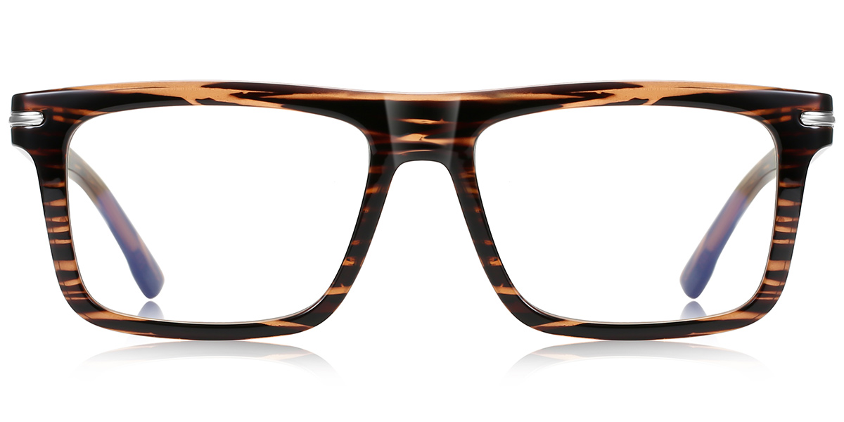 Rectangle Reading Glasses pattern-brown