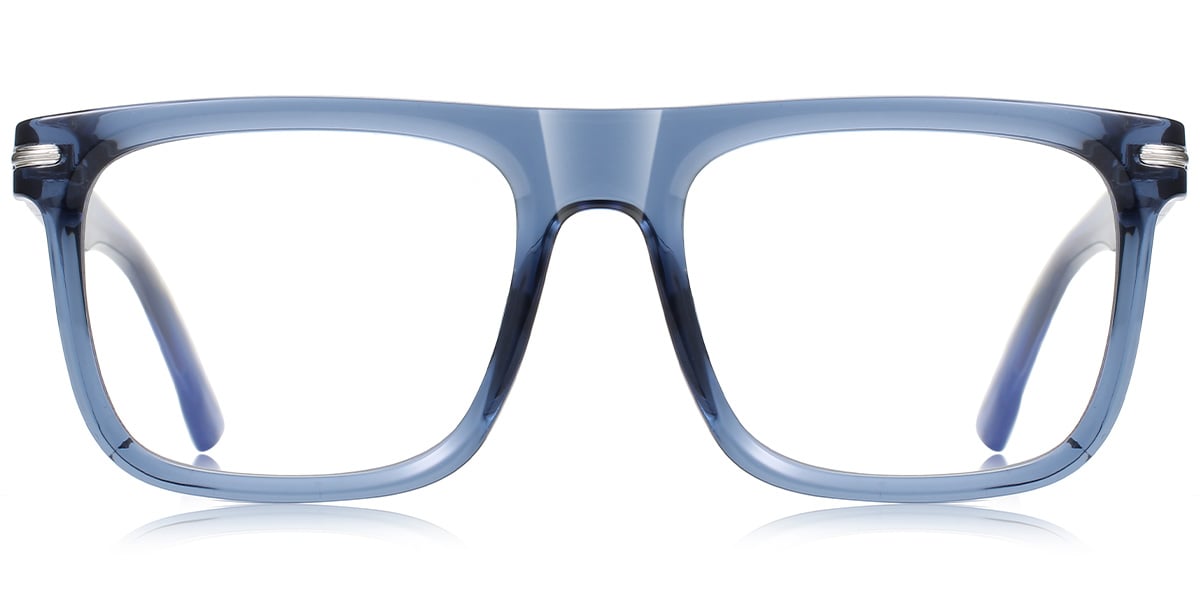 Square Reading Glasses translucent-blue