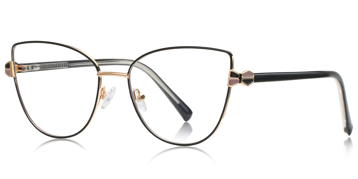 Cat Eye Reading Glasses black-gold