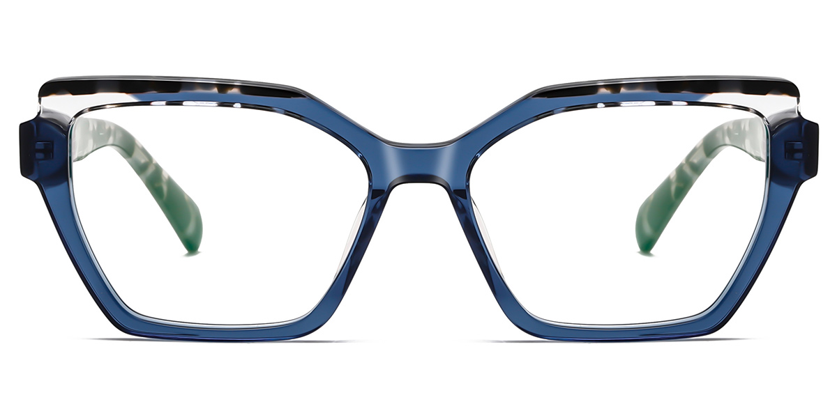 Acetate Square Reading Glasses pattern-blue